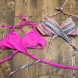 2 Victoria secret wrap bikini tops